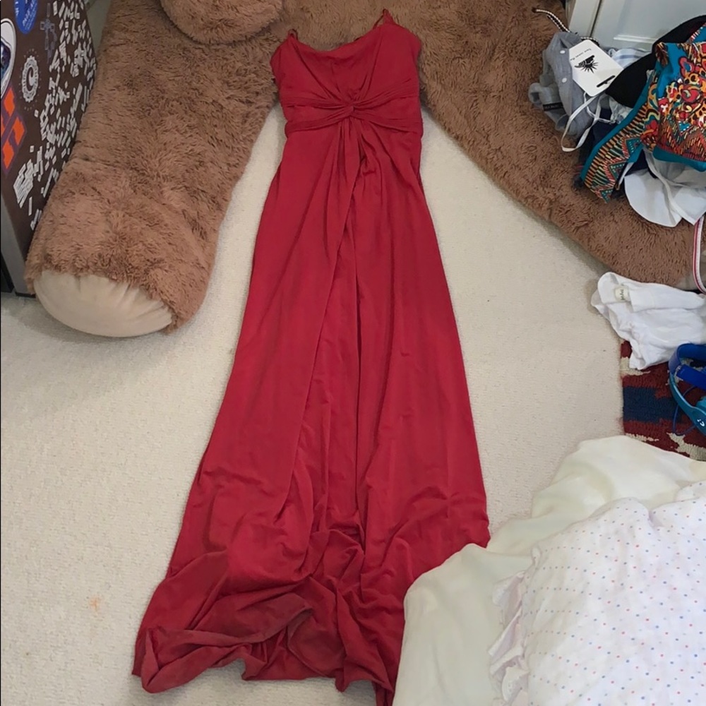 Red maxi dress